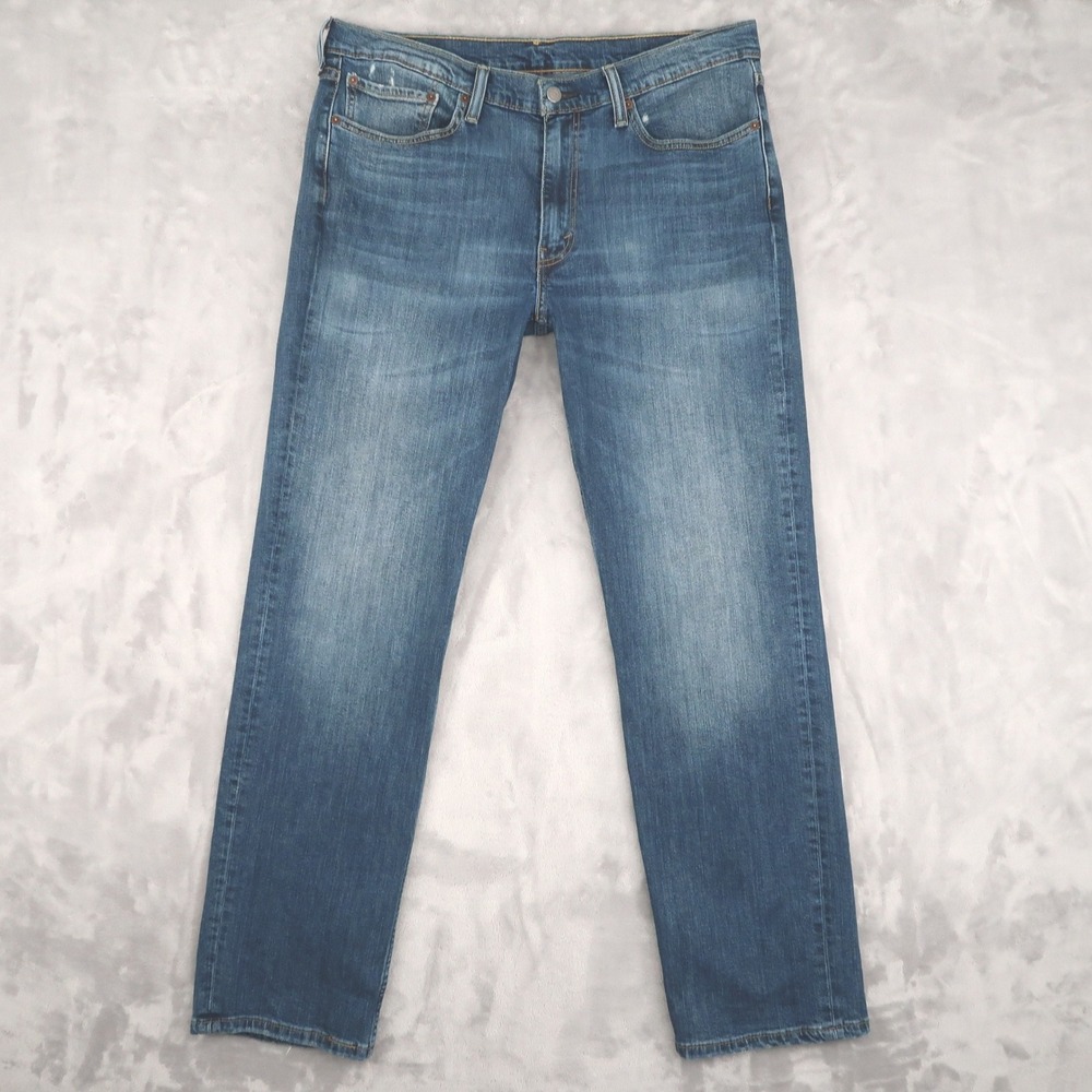 Levi 514 Jeans Mens 36x32 Fit 35x32 Blue Straight 00514-0930 Classic Distressed